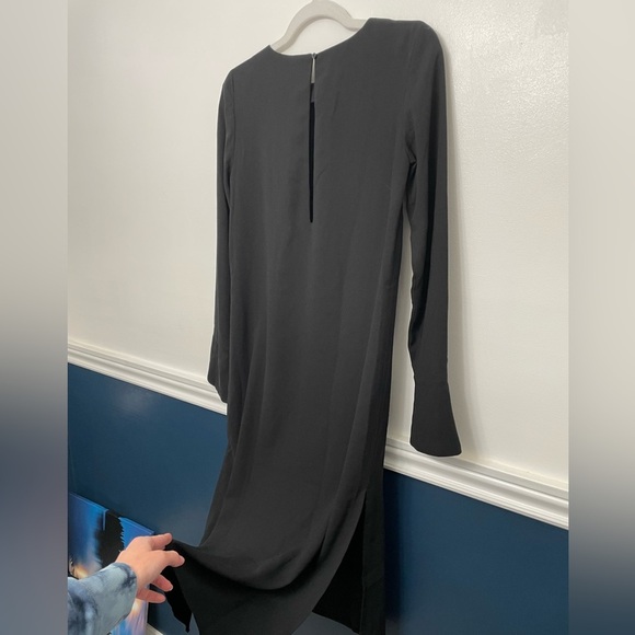 H&M Black Long Sleeve Midi Dress with Slits - Picture 6 of 6